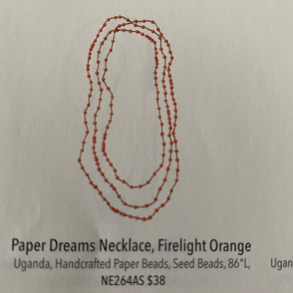 Noonday Collection Paper Dreams Necklace, Firelight Orange